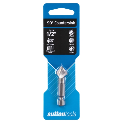 COUNTERSINK HSS SINGLE FLUTE 90-DEG HEX SHANK